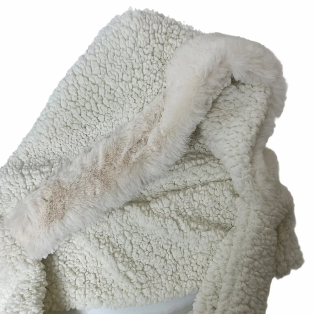 Luxury Hat Scarf Gloves in 1 Set Burgundy Winter White Beige Ivory Womens